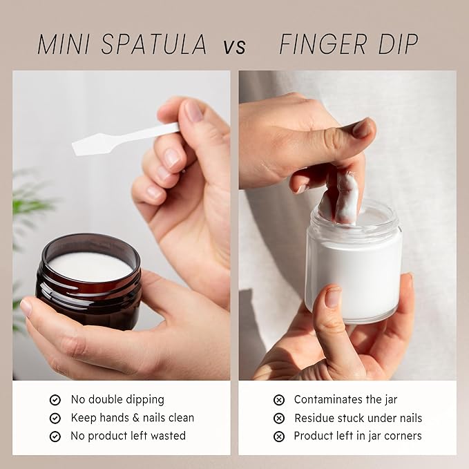 100pcs Pana Brand Cosmetic Make Up Disposable Plastic 2.5" Spatulas Skin Care Facial Cream Mask Spatula (100 Pieces in a Container) (WHITE)
