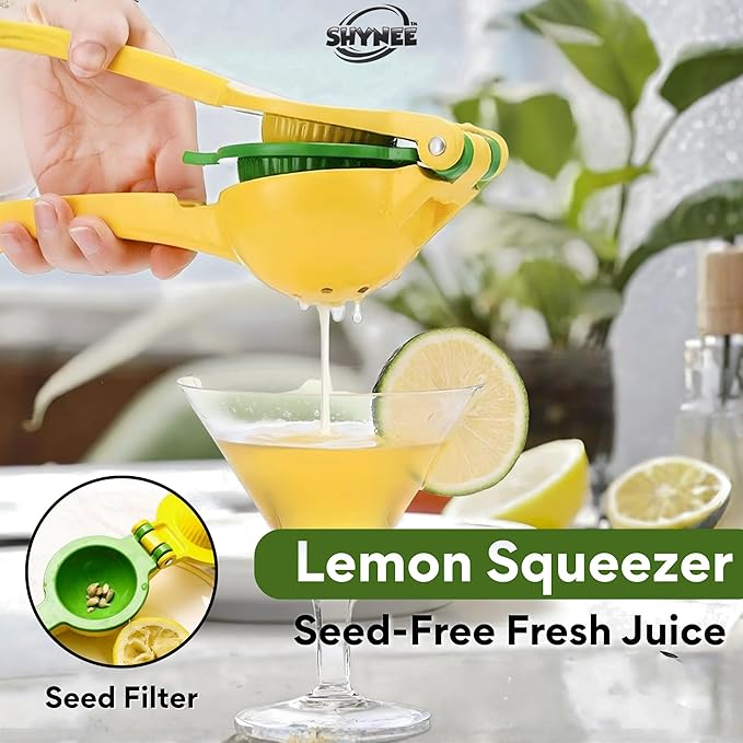 4PCs Kitchen Essentials Kit – Lemon Squeezer, Garlic Press, Stainless Steel Whisk, Multi-Use Grater, Cheese Grater – Durable, Easy to Clean Cooking Tools Set for Everyday Meal Prep