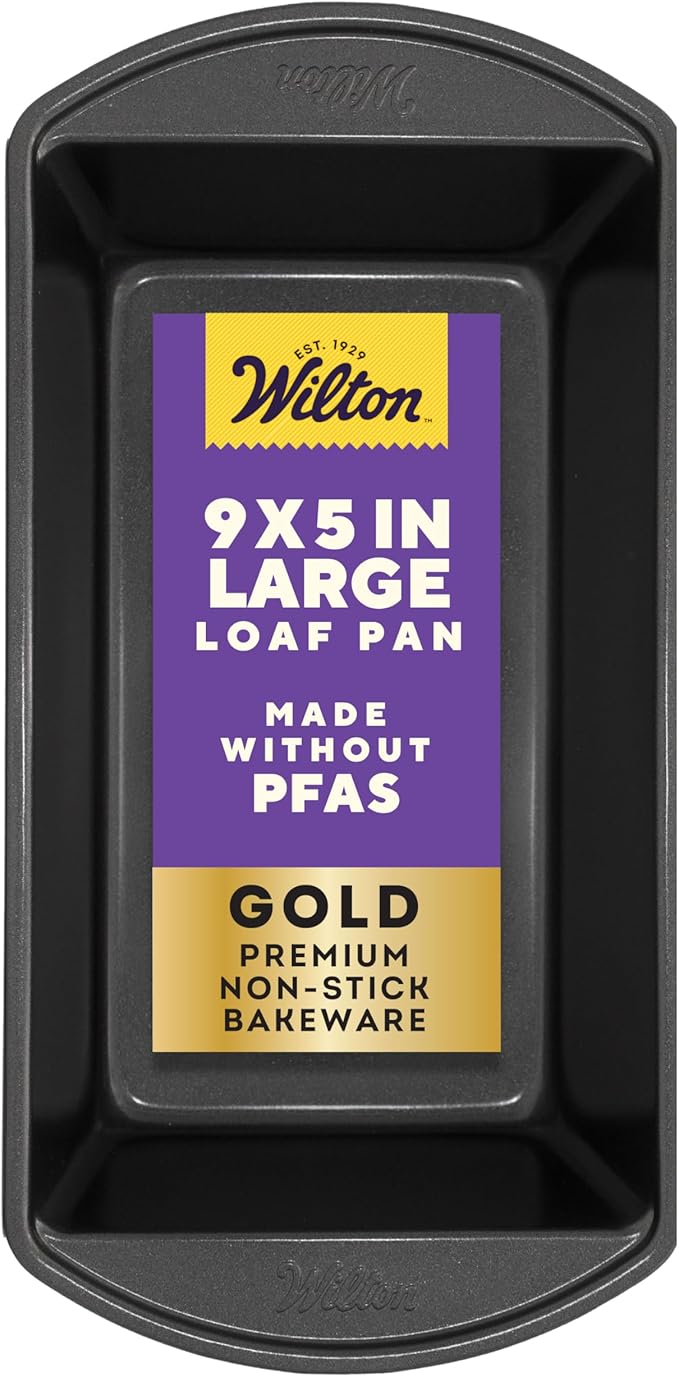 Wilton Gold Premium Non-Stick Warp-Resistant Bakeware, Made without PFAs, Large Loaf Pan, 9.25 x 5.25 in, Packaging May Vary