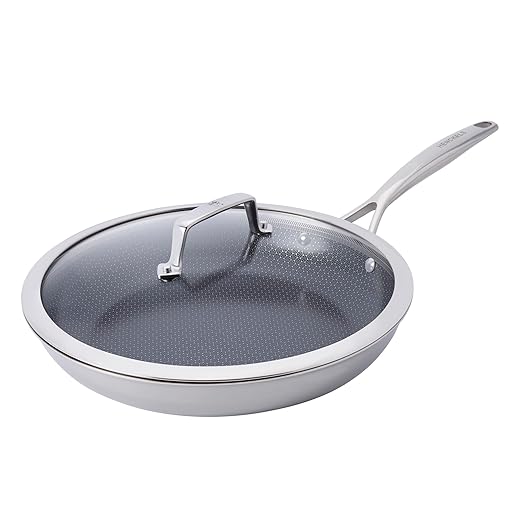 Henckels Paradigm Ceramic 12-inch Stainless Steel Dual Performance Fry Pan with Lid