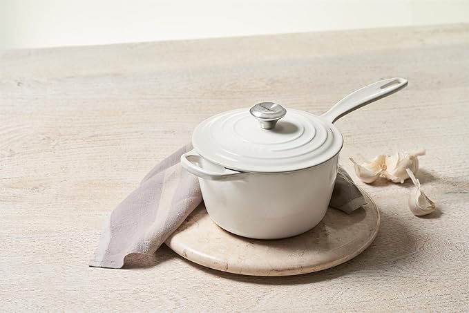 Le Creuset Enameled Cast Iron Signature Saucepan, 1.75 qt., White