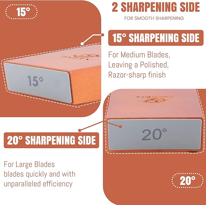 DAZEN Rolling Knife Sharpener Kit – Durable Knife Sharpening System – 15° and 20° Magnetic Angle – Diamond & Ceramic Honing Discs – Elegant Gift for Chefs & Cooks – Suitable for Kitchen Knives