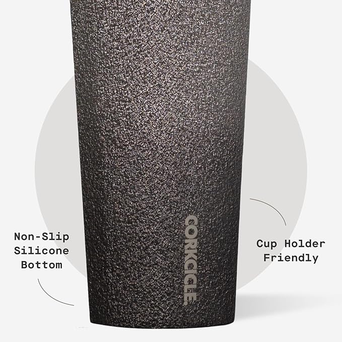 Corkcicle Cold Cup Insulated Tumbler with Straw - Keeps Drinks Cold for 12 Hours - Triple-Insulated Stainless Steel - Leak-Resistant Lid - Summer Drinkware Gift - 24 oz - Steel Shadow