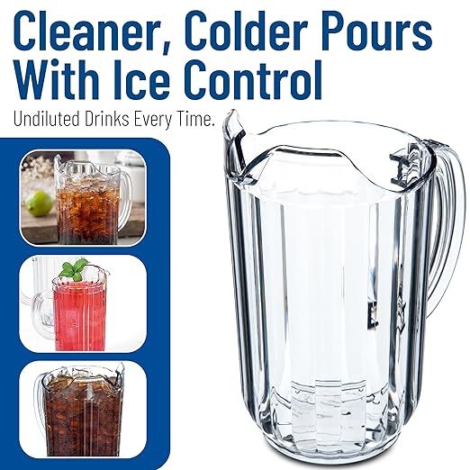 Carlisle FoodService Products 553807 Plastic Pitcher, 48 Ounces, Clear