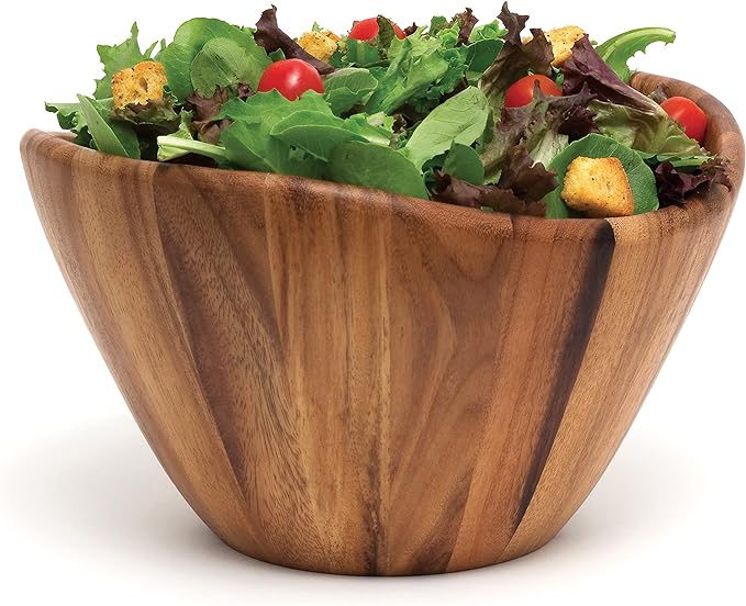 Lipper International Large Wavy Bowl, Acacia