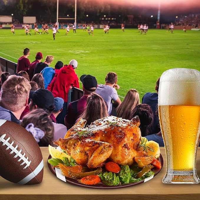 40pcs Football Party Paper Plates Set Disposable Sports Party Food Dinner Dessert Plate Birthday Tableware Decorations Favors, Including 20pcs 9" and 20pcs 7" Plates for Football Theme Plate
