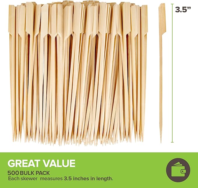 500 Bamboo Appetizer Forks, 3.5" Disposable Bamboo Fork for Charcuterie, Mini Forks for Appetizers, Cocktail Forks for Weddings, Small Appetizer Picks