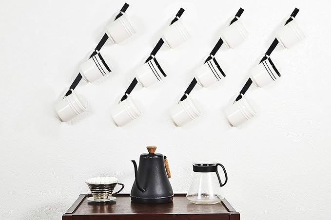 Metal Mug Rack - Holds a Dozen Cups and Mugs, Including Teacups and Mason Jars - Wall Hanging Holder
