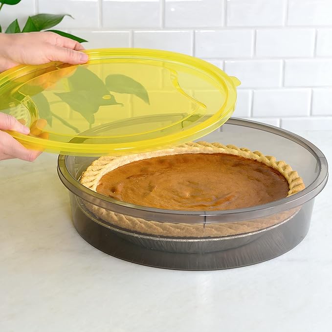 Youngever 3 Pack Pie Containers, Plastic Food Storage Containers, Fresh Pie Keeper, 11 inch Diameter