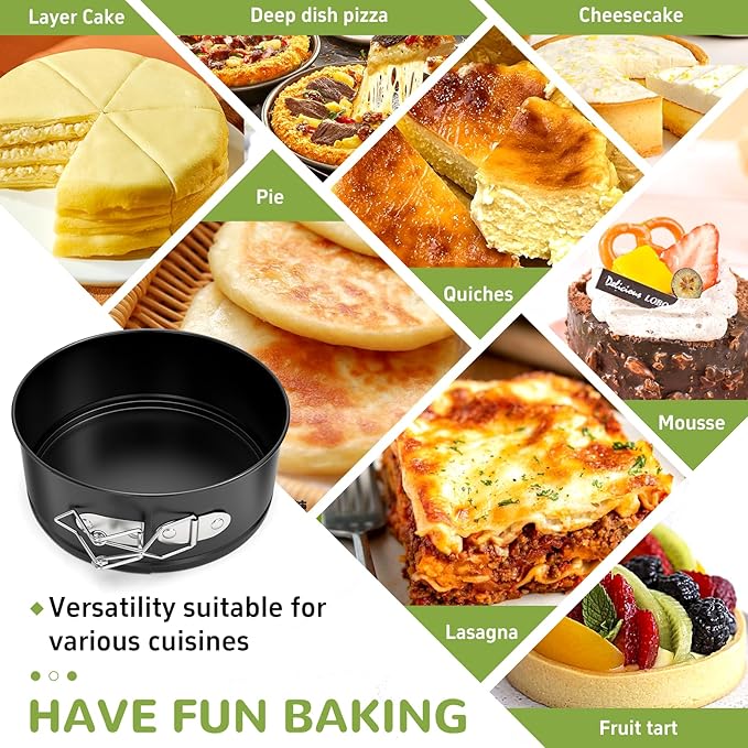 4 Pack Mini Springform Pan Set, 4 Inch Non-stick Cheesecake Pan, Spring Form Pans for Baking, Springform Pans with Removable Bottom, Round Cake Pans, Small Cake Mold for Mini Cheesecake Pizza