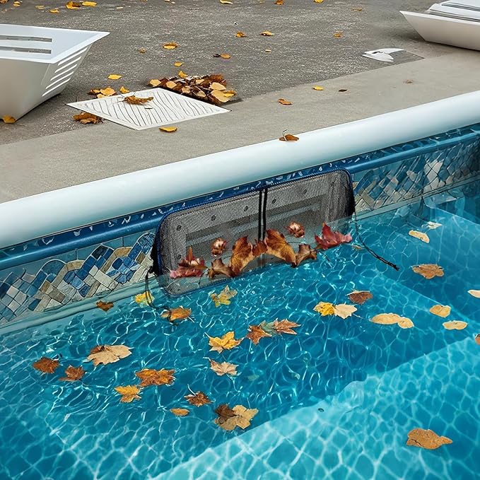 Pool Skimmer Screen Guard, Anti Rust Swimming Pool Skimmer Leaf Guard Net Blocker for Inground Above Ground Vinyl Lined, Pool Skimmer Leaf Catcher with Fine Mesh & Ultra Fine Mesh Easy to Install