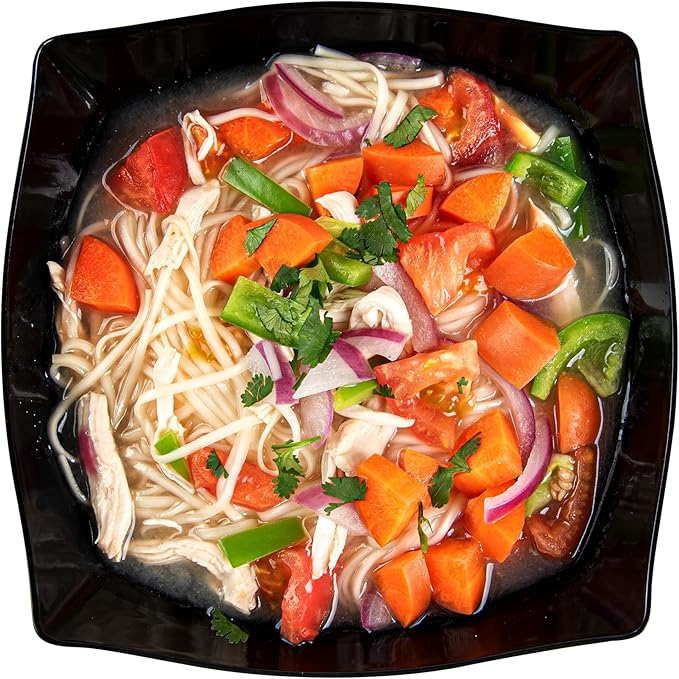 Restaurantware Moderna 32 Ounce Fancy Plastic Bowls 10 Square Disposable Salad Bowls - Durable Heavy-duty Black Plastic Bowls For Warm And Cold Foods (Pack of 3)