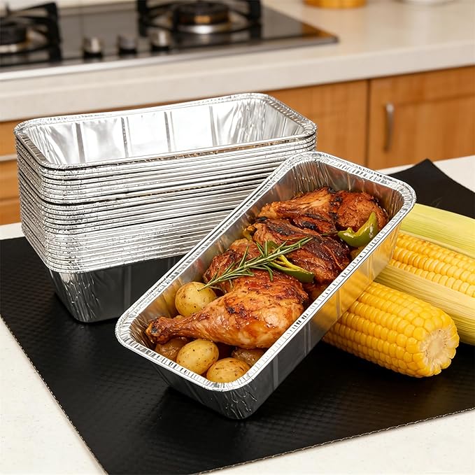 100 Pack 2 Lb Aluminum Loaf Baking Pans, 8.5” x 4.5” x 2.5” Heavy Duty Disposable Loaf Pans,Foil Bread Pans for Baking Holiday Treats Food Storage and Takeout