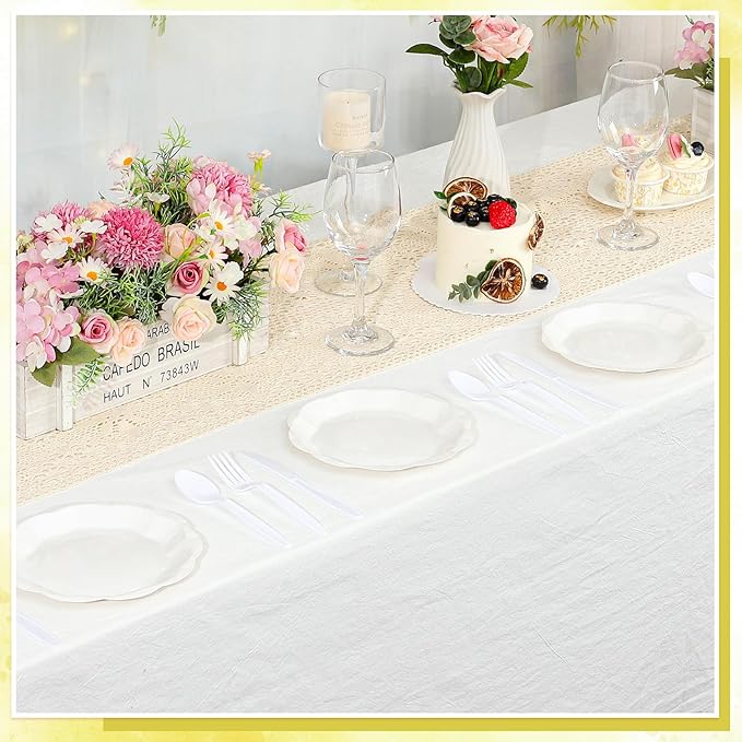 30pcs Scalloped Plates, 7 Inch Disposable White Paper Plates Cute Paper Dessert Cake Dinner Party Supplies for Wedding Bridal Baby Shower