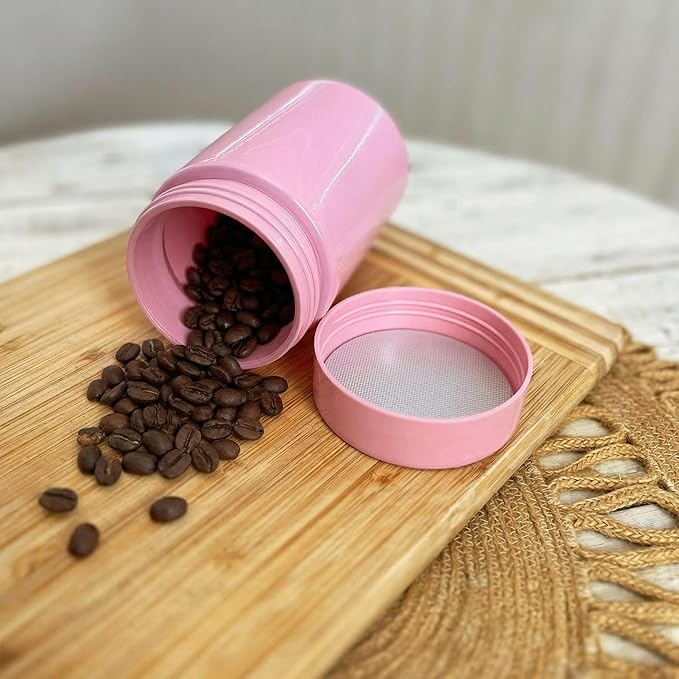 Treehouse Smell Proof Container (500mL) for Herbs, Spices, Coffee, Teas & More, Double Sealed Air Tight Jar, Thick UV Protection Glass, Smell Proof Herb Storage, x2 Resealable Smell Proof Bags (Pink)