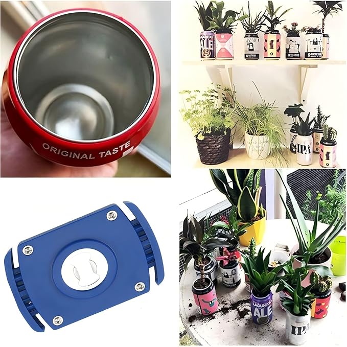 aluminum Can Opener，can top remover，Lid Remover， beer- Soft Edge- soda- can opener，Handheld Safety Manual Can Opener，for 8-19 Oz aluminum Soft Edge Cans, Household Bar Tool（Blue 1PCS）