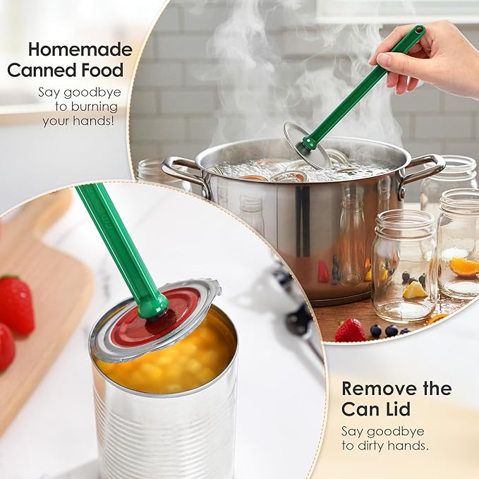 2 Pack Can Opener Manual, Smooth Edge Can Opener with Magnetic Wand, Heavy Duty Hand Held Canned Open Kit, Small Side Cut Abrelatas, Multifunctional Bottle Open for Camping, Kitchen
