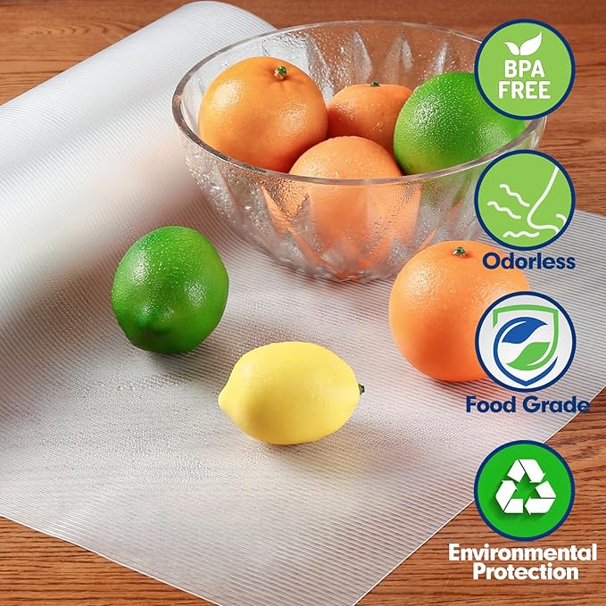 Shelf Liner, Drawer Liner, 20 Inches x 20 FT Cabinet Liner for Kitchen Cabinets Non-Adhesive Shelf Liners, Waterproof Shelf Paper with Non-Slip, Durable Liners, Clear