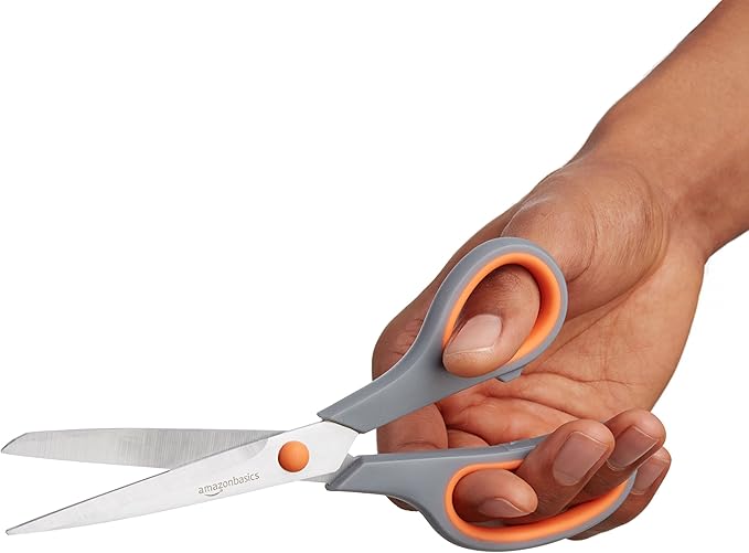 KitchenAid All Purpose Kitchen Shears with Protective Sheath for Everyday use, Dishwasher Safe Stainless Steel Scissors with Comfort Grip, 8.72-Inch, Black and Amazon Basics Multipurpose, Comfort Grip, PVD Coated, Stainless Steel Office Scissors, 3-Pac...