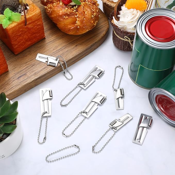 24 Packs P-38 and P-51 Can Openers with Chains Military Can Opener Manual Portable Stainless Steel Camping Can Opener Keychain for Travel Camping Survival Outdoor