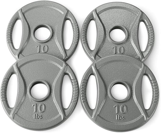 Amazon Basics 2-Inch Olympic Cast Iron Grip Weight Plates