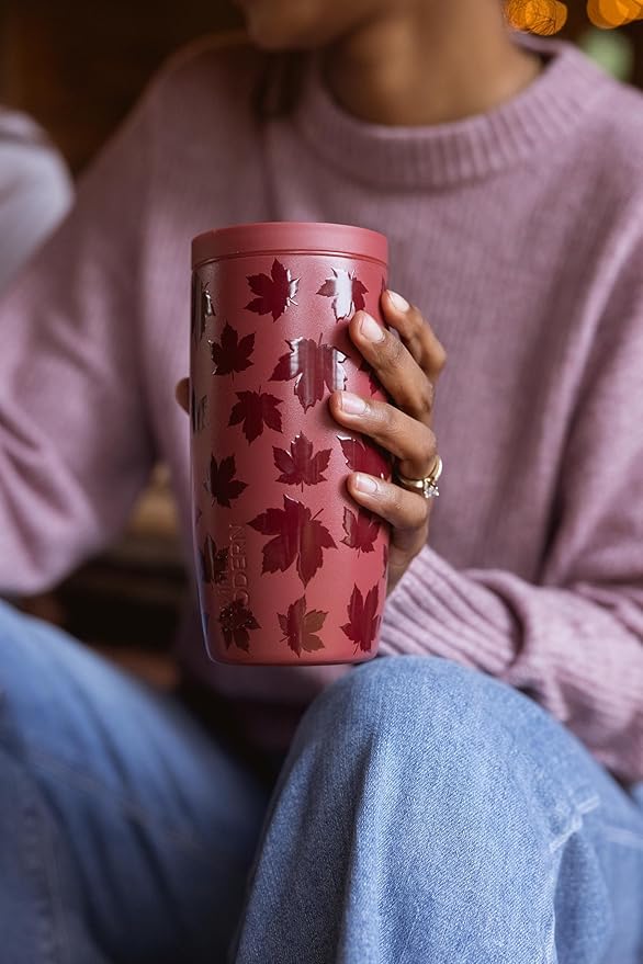 Simple Modern Halloween Signature Voyager | 16oz Travel Coffee Mug Tumbler with 360° Lid | Gifts for Women Men | Ceramic-Lined Insulated Stainless Steel Cold Brew Iced Coffee Cup | Autumn Maple