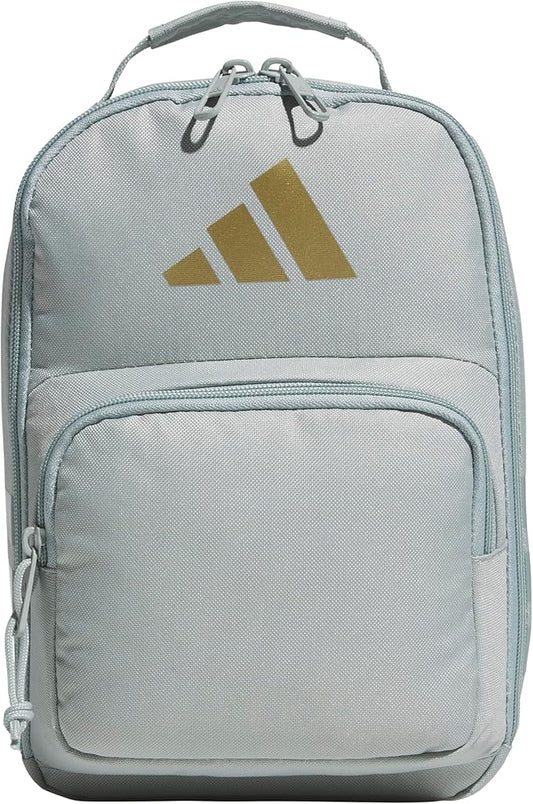 adidas Kids Santiago Lunch Bag – Insulated Cooler Lunchbox for Girls & Boys, 8L, Black/White/4, One Size
