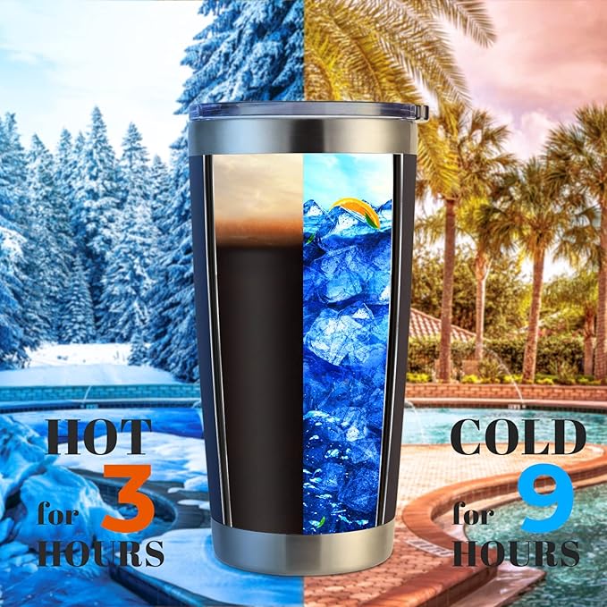 DOMICARE 20oz Stainless Steel Tumbler Bulk with Lid, Double Wall Vacuum Insulated Travel Mug, Powder Coated Coffee Cup, Powder Navy, 1 Pack