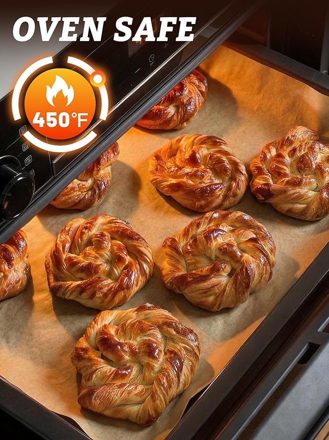 SMARTAKE 300 Pcs Parchment Paper Baking Sheets, 9x13 Inches Non-Stick Precut Baking Parchment, for Baking Grilling Air Fryer Steaming Bread Cup Cake Cookie and More (Unbleached)