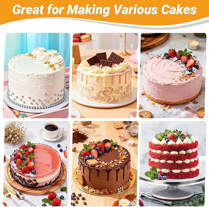 Beasea Round Cake Pans, 2 Pack 10 Inch Aluminum Alloy Large Cheesecake Pan with Removable Bottom, Layer Cake Tin Mold for Baking Oven