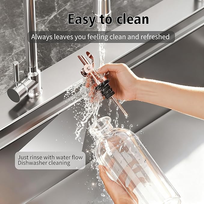 Auto Flip Liquor Pour Spouts 6-Pack, Leak-Proof 304 Stainless Steel Wine Pourer & Olive Oil Dispenser with Food-Grade Silicone for Kitchen, Bar, Restaurant (Goldrose)