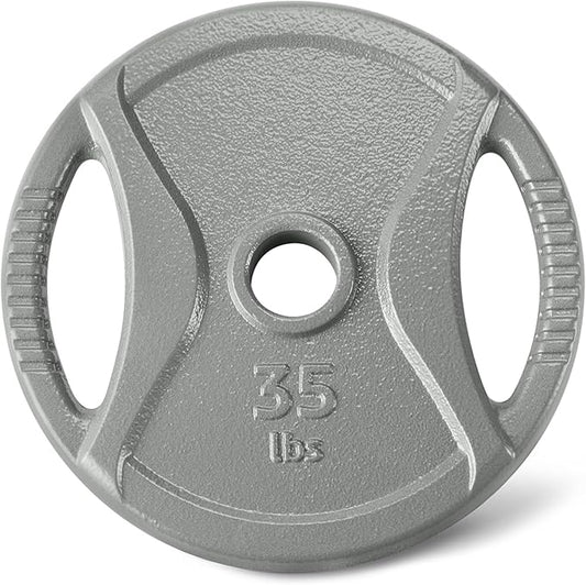Amazon Basics 2-Inch Olympic Cast Iron Grip Weight Plates