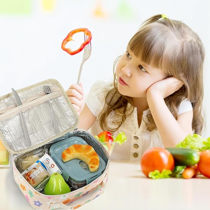LEDAOU Lunch Box Kids Insulated Lunch Bag Girls Boys Toddler Reusable Lunchbox for School Picnic Hiking