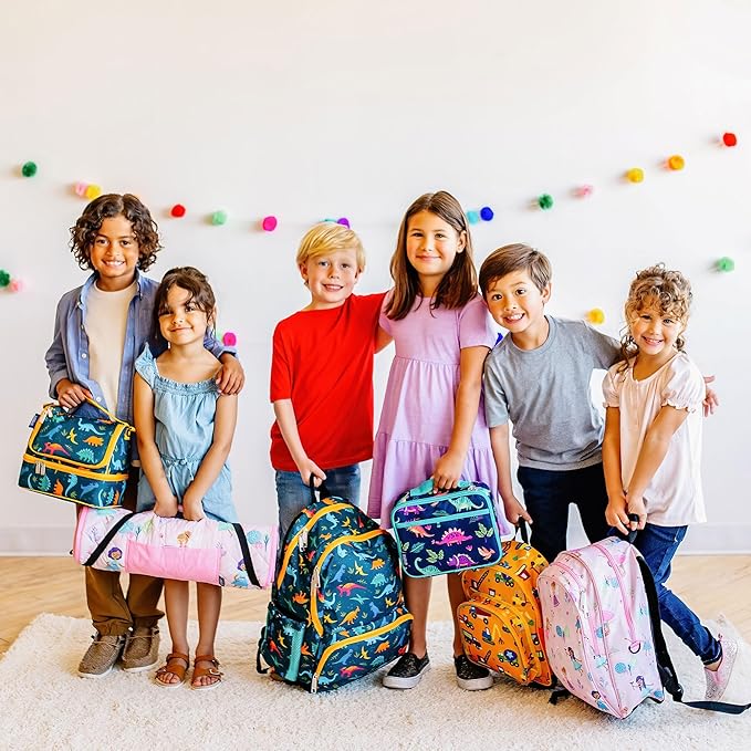 Wildkin Kids Insulated Lunch Box – Durable and Reusable for School & Travel - Dinomite Dinosaur