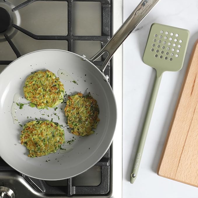 Sur La Table Kitchen Essential Mealcraft Silicone Slotted Turner - Juniper Green