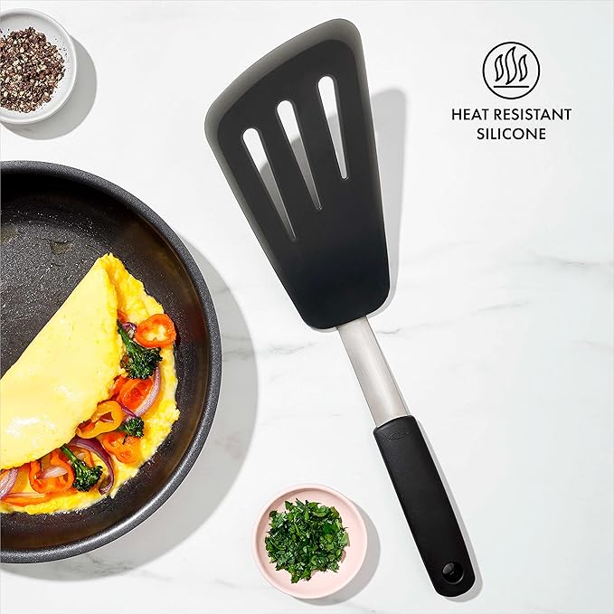 OXO Good Grips Silicone Flexible Omelet Turner,Black