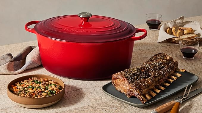 Le Creuset Enameled Cast Iron Signature Oval Dutch Oven, 15.5qt., White