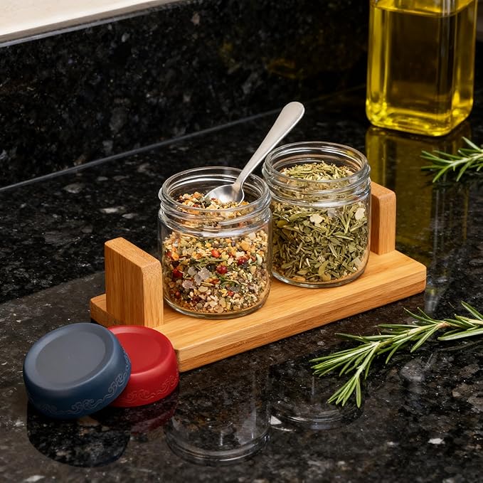 4oz 8Pack Glass Dressing Jars with Leakproof Lids, Containers for Sauce, Salad Dressing, Dips & Snacks – Reusable Glass Food Storage Cups for Lunch Box & Meal Prep(4oz-8Pack)