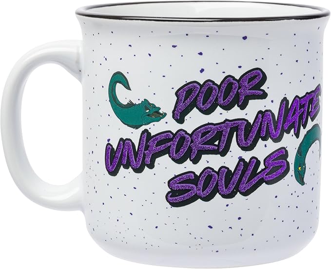 Silver Buffalo Disney Villains the Little Mermaid Ursula Poor Unfortunate Souls Glitter Ceramic Camper Mug, 20 Ounces