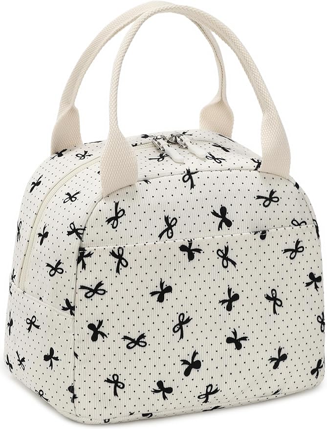 LEDAOU Lunch Box for Women Insulated Lunch Bag Corduroy Lunch Tote Bags Leakproof Cooler Lunch Case for Travel Work Picnic