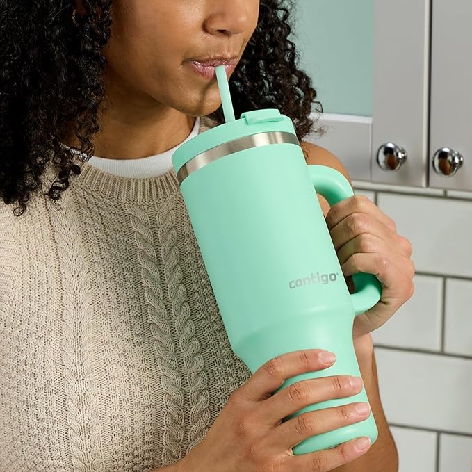 Contigo Tumbler 40oz Stainless Steel | Vacuum Insulated | Leak-Proof | Cold for 29 Hours | Reef | Pack of 4