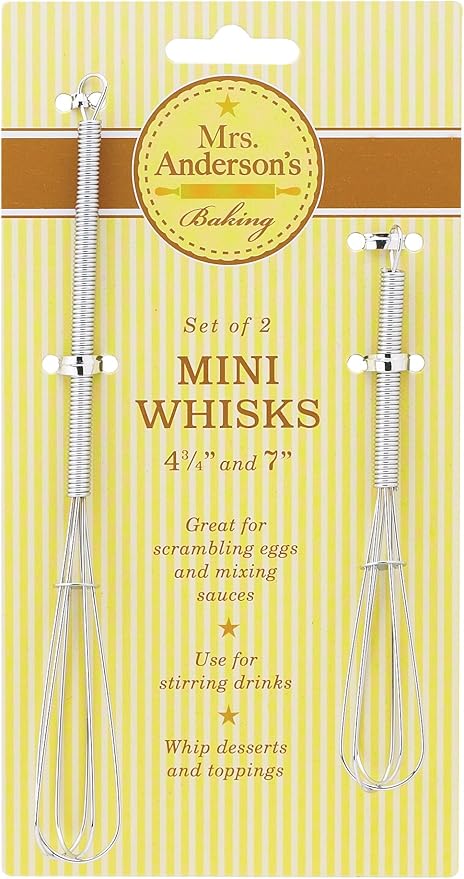 Mrs. Anderson’s Baking Mini Whisks, Includes 1 Each 5-Inch and 7-Inch Whisk