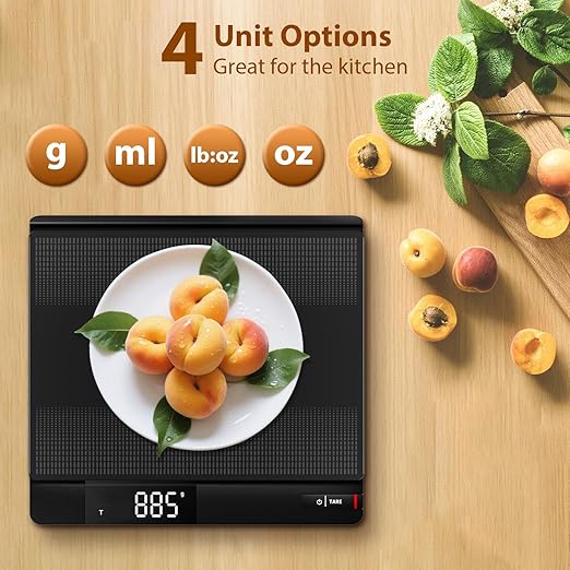 Digital Postal Scale with Backlit LCD, 15kg Grams/Oz/Lb/ML, Tare Function, Auto-Off, Large Platform for Mailing, Cooking, and Small Packages