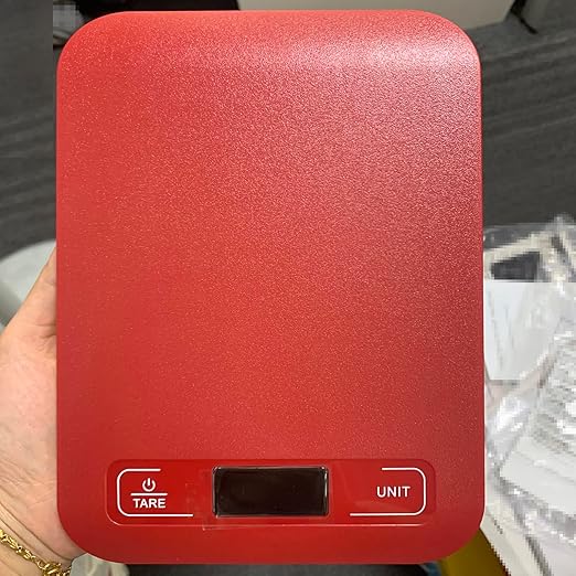 Digital Shipping Scale,Stainless Steel Panel, Accurate Portable Postal Scale for Packages, Small Business,Kitchen, Food, Handmade, Liquids, and Boutique (Red Battery(10kg/1g))