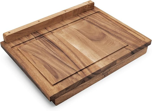 Ironwood Gourmet Double-Sided Countertop Lyon Pastry/Cutting Board With Gravy Groove, Acacia Wood 17.25 x 24 x 1.25 inches