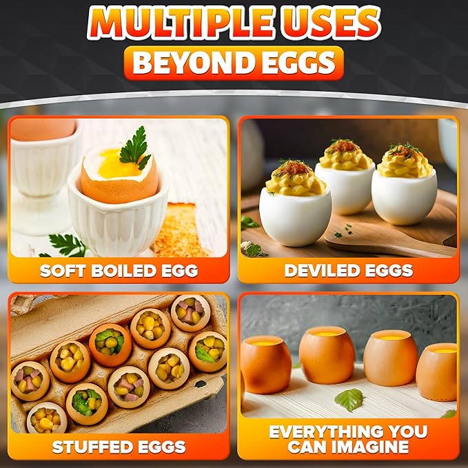 Egg Cracker Tool for Raw Eggs - Egg Shell Opener for Soft-Boiled Shell Tops, Stainless Steel Topper with Adjustable Effort - Clean Cut Design for Breakfast Prep, Custards, Baking & Home Kitchen Tasks