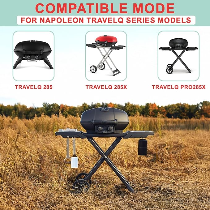 62006 Grease Catcher & 10PCS Drip Pan Liners for Napoleon TravelQ 285 Sreies 2 Burner Grill TQ285X, TQ PRO285, TQ285-BL-1, TQ PRO285X, PRO285-BK, TQ285X-RD-1-A, Parts for Napoleon TravelQ Accessories