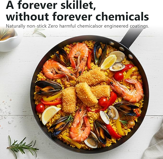 Coating-Free Carbon Steel Pan Durable 10 Inch Frying Pan, Pans For Cooking Delicious Meals, Oven Safe, Induction Compatible Pfoa Free