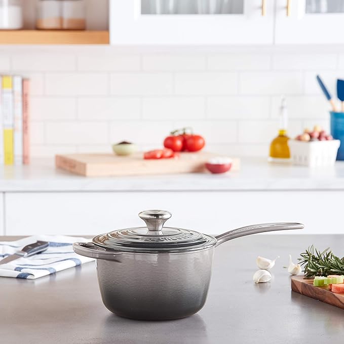 Le Creuset Enameled Cast Iron Signature Saucepan, 1.75 qt., Oyster
