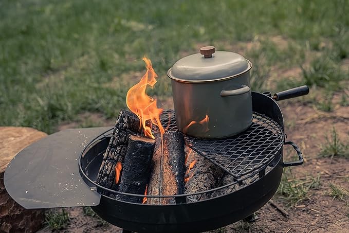 Barebones Enamel Stock Pot - Durable Enamel-Coated Steel Pot for Even Heating and Outdoor Cooking Of Soups, Stews and Chili (Slate Gray)